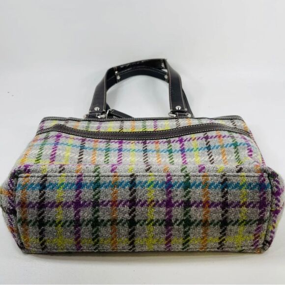 *Coach* Penelope *CABIN COUTURE* Plaid Wool Tweed Leather Trim Handbag - Picture 6 of 12